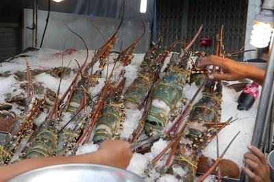 寻味泰国街头的碳烤海鲜,4斤重的青龙虾吃到爽