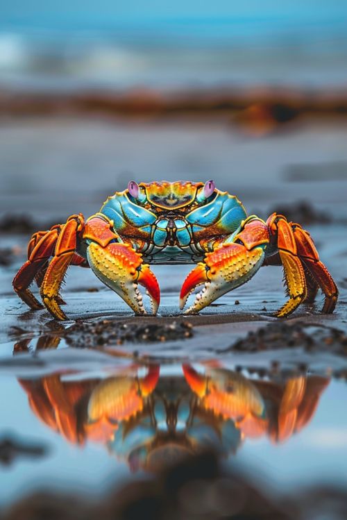 海鲜水产市场中的淡水两栖螃蟹 镜头下的鲜活瞬间